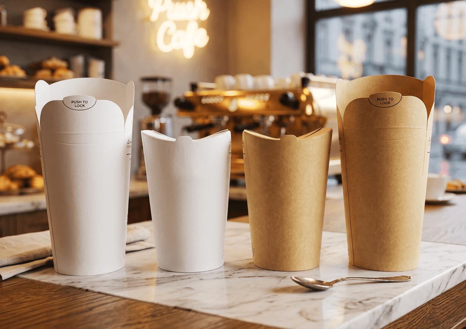 Copo sustentável 350ml com design moderno para café e bebidas quentes